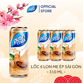 Lốc 6 Lon Nước Trái Cây Me Ép Sài Gòn Pushmax (310ml x 6 Lon)