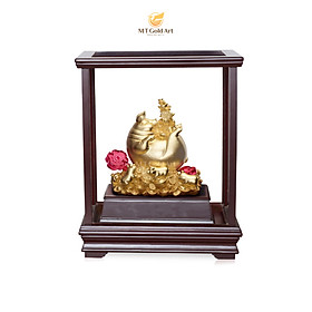 Mua Tượng heo tài lộc dát vàng 24K(17x29x34 cm) MT Gold Art- Hàng chính hãng  trang trí nhà cửa  phòng làm việc  quà tặng sếp  đối tác  khách hàng  tân gia  khai trương