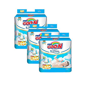 Combo 3 bịch Tã Dán Goo.n Premium Gói Cực Đại S64 (64 Miếng)