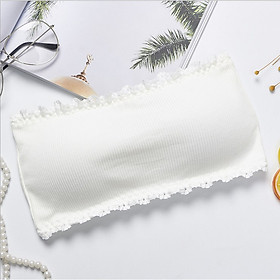 Áo Bra Cotton Viền Ren Không Dây