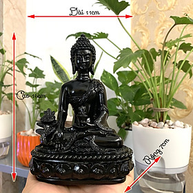 [Phật Dược Sư] Tượng đá trang trí Phật Dược Sư Lưu Lý Quang ngồi trên đài sen trang trí phòng thờ | Chiều cao 16cm
