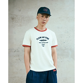 Áo thun tay ngắn nam phối rib hình in .Fitted - ROUTINE 10F25TSS046