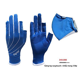 Combo găng tay easy touch + khẩu trang 3 lớp chống nắng UPF50+ Zigzag
