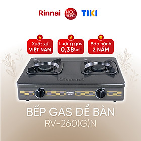 Bếp gas dương Rinnai RV-260(G)N mặt bếp men và kiềng bếp men - Hàng chính hãng