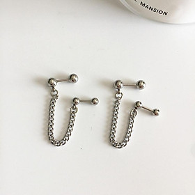 Khuyên tai bông tai nam nữ xích hai đầu đinh độc lạ