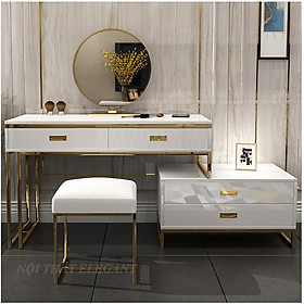Mua Bộ bàn trang điểm cao cấp  khung innox mạ titan  có 4 ngăn kéo  gương Bỉ – EL-TD23