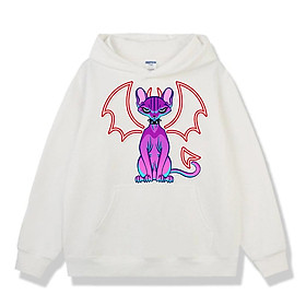Hoodie in hình Neon Demon áo khoác trùm đầu BND449 - Trắng