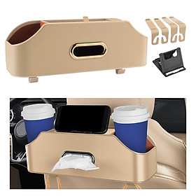 Car Seat Back Organizer Tissue Holder PU Leather Travel Backseat Storage Box