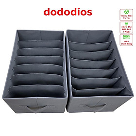 Mua Bộ 2 hộp đựng đồ chia 7 ngăn sắp xếp quần áo dododios - Hộp vải đa năng HQ2 tiện ích  chất liệu cao cấp  phong cách Nhật Bản sang trọng