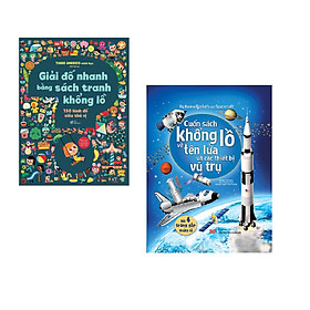 Combo 2 cuốn Giải đố nhanh bằng sách tranh khổng lồ + Big book- Cuốn sách khổng lồ về tên lửa và các thiết bị vũ trụ