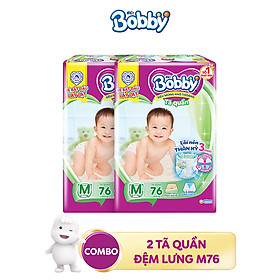 Bộ 2 gói Tã quần siêu thoáng Bobby M76