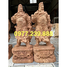 tượng quan công bằng gỗ hương đá 40cm