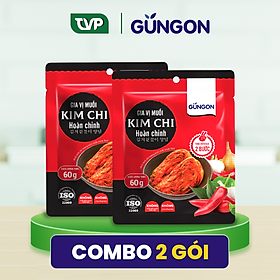 Combo 2 gói bột gia vị muối kim chi Gungon 2 bước chuẩn  vị Hàn Quốc làm được 1.4kg kimchi