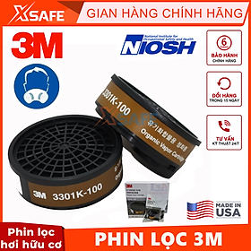 Mua Phin lọc 3M 3301K-100 phin lọc hơi hữu cơ (hơi sơn  thuốc bảo vệ thực vật  khử trùng) dùng cho mặt nạ phòng độc 3M 3200