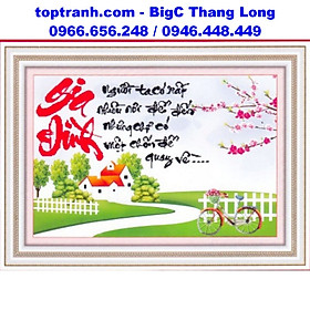 Tranh thêu chữ thập chữ gia đình 222645 chưa thêu