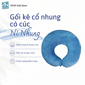 Gối Chữ U Kê Cổ Vải Nhung Mềm Mại Chống Đau Mỏi Vai Gáy Cho Dân Văn Phòng, Lái Xe, Du Lịch