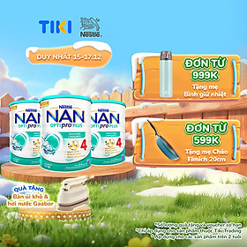 Bộ 3 lon Sữa bột NAN OPTIPRO PLUS 4 Nestle Bé 2-6 tuổi 1500g/lon Giúp tiêu hóa tốt