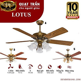 Mua Quạt trần MR VŨ lotus quạt trần cho người giàu mẫu quạt hiện đại sang trọng phong cách thượng lưu QTD