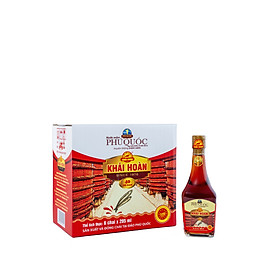 Hộp 6 chai thủy tinh nước mắm Phú Quốc Khải Hoàn 40 độ đạm (205ml x 6)