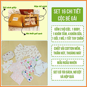 Set Quà Tặng Sơ Sinh Đầy Tháng 16 Chi Tiết Ngắn Tay Cho Bé Gái NB House Kids (Mẫu Ngẫu Nhiên)