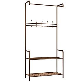 Giá treo đồ tiện lợi bằng thép carbon kèm 2 ngăn đựng và móc treo tiện lợi