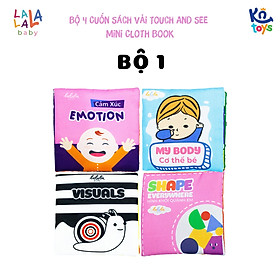 Bộ 4 Cuốn Sách Vải Cỡ Nhỏ Cho Trẻ Sơ Sinh Touch and See Mini Cloth Book - Lalala Baby - Bộ 1 Làm quen