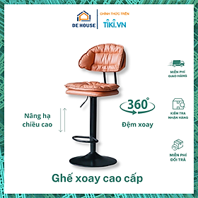 Ghế Xoay Văn Phòng Nâng Hạ Chiều Cao Đệm Da Cao Cấp Sang Trọng -  Ghế Thu Ngân Quầy Bar Ghế Ngồi Trang Điểm, Livestream, Make up Đệm Dày Siêu Mềm