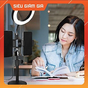 Mua Giá Đỡ Kẹp 2 Điện Thoại Có Đèn Livestream Phone Live Fill Light - Giá đỡ 2 Điện Thoại Có Đèn Led Chụp Ảnh 3in1_B53