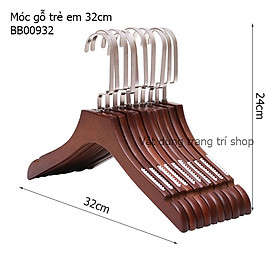 Mua Móc Treo Gỗ Nâu Có Vai Đệm Cao Cấp 32cm