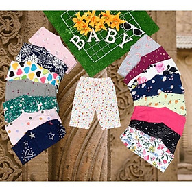 Quần legging lửng bé gái combo 5c co giãn hàng xuất dư chuẩn xịn 9-35kg