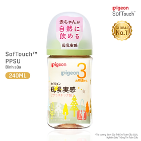 Bình sữa Pigeon PPSU Plus thế hệ III phiên bản Nhật hình Cây 160ml/240ml