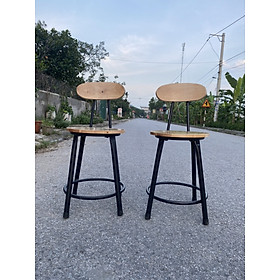Mua Ghế Đôn Tròn Cao 45cm Chân Sắt Mặt Gỗ Cao Su Có Tựa Lưng  Ngồi Caffe Ngoài Trời  Quán Cơm Nhà Hàng