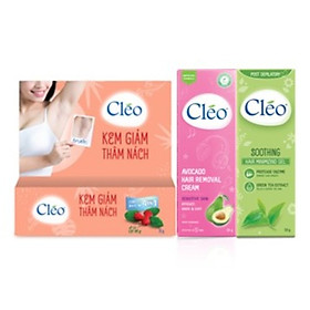 Combo Kem Trị Thâm Nách 35g Và Combo Kem Tẩy lông Cleo 50g Da Nhạy Cảm - Gel Dịu Da Chậm Mọc Lông Cleo 50g