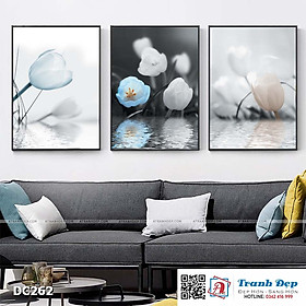 Mua Bộ 3 tranh canvas treo tường Decor Hoa trên mặt nước - DC262