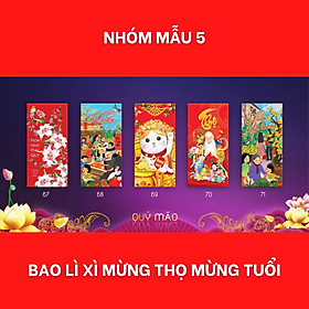 SET 50/10 Bao lì xì Mừng Xuân Mừng tuổi chúc Năm mới mẫu ngẫu nhiên