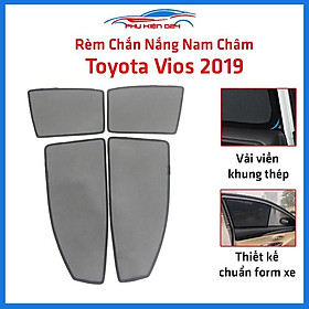 Hình ảnh Bộ 4 rèm chắn nắng nam châm Vios 2019 khung cố định chống tia UV