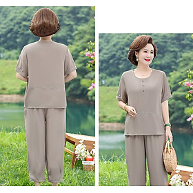  Bộ Đồ Lụa Cotton Mềm Đẹp Cho Mẹ AB29 - Hàng Quảng Châu Cao Cấp