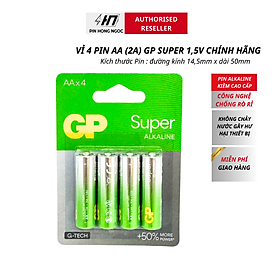 Pin AA và AAA GP super Alkaline Siêu Bền Bỉ - Hàng chính hãng - Vỉ 4 Pin AA