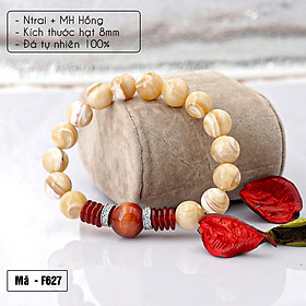 Vòng tay Ngọc Trai 10mm + Mắt Hổ Hồng