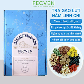 Trà Gạo Lứt Nấm Linh Chi Fecven - Giúp Thanh Lọc Cơ Thể, Giảm Mỡ Máu, Giải Độc Gan - Kiểm Soát Đường Huyết, Cải Thiện Chức Năng Hô Hấp - Tăng Cường Miễn Dịch