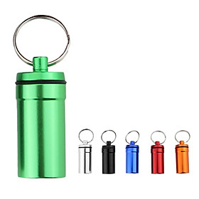 6 Pieces Portable Waterproof Mini Aluminum Pill Case Medicine Drugs Holder Keychain Pill Container Box Outdoor Ashtray