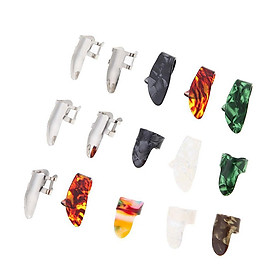 Baoblade Tốt Nhất 1 Bộ Đàn Guitar Bass Celluloid Ngón Tay Móng Ngón Tay Cái Phím W/Lưu Trữ Ốp Lưng