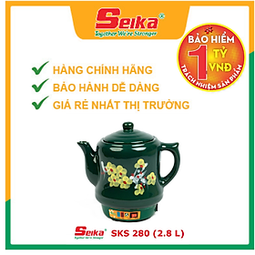 Ấm Sắc Thuốc Seika 2.8L - SKS280 (Gốm Sứ Bình Dương) - Hàng chính hãng