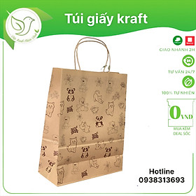 Mua 10 Túi đựng quà in hình dễ thương  túi giấy có quai chắc chắn  bền bỉ  an toàn với môi trường