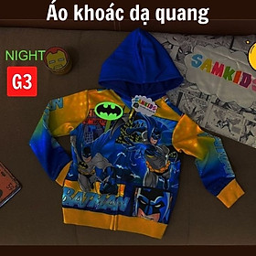 Áo khoác bé trai hình siêu nhân từ11kg-40kg. Chất thun hai da dày mịn- hình in sắc nét