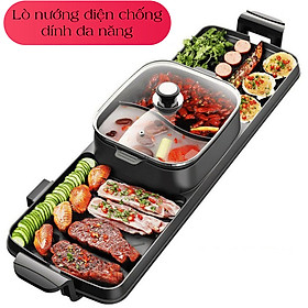 Mua Bếp lẩu nướng đa năng tiện lợi  cao cấp  có thể ăn lẩu  nướng đồng thời  dễ vệ sinh với men chống dính - K1297