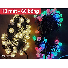 Mua Dây Đèn Led Trang Trí Bi Bọt Nước Dài 10 Mét 60 bóng.Màu vàng KHÔNG NHÁY  Đủ màu - NHÁY
