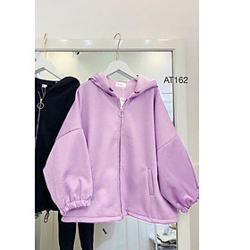 ÁO KHOÁC HOODIE UNISEX FORM RỘNG NỈ KÉO KHÓA DÂY RÚT