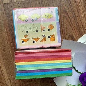 Hình ảnh 	 Giấy Gấp Origami, Giấy Thủ Công Gấp Hạc Gấp Hoa Gấp Hình Động Vật (7.5x7.5cm) 400 tờ. 