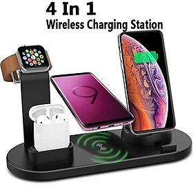 Wireless Charger Stand for IPhone Apple Watch Airpods,3 In 1 Wireless Charging Dock Station Qi Fast Charging Pad for IWatch 5 4 3 for IPhone 11 Pro SE X Xs Xr 8plus Samsung S10 S9 S8 Note 10 9 Huawei Xiaomi